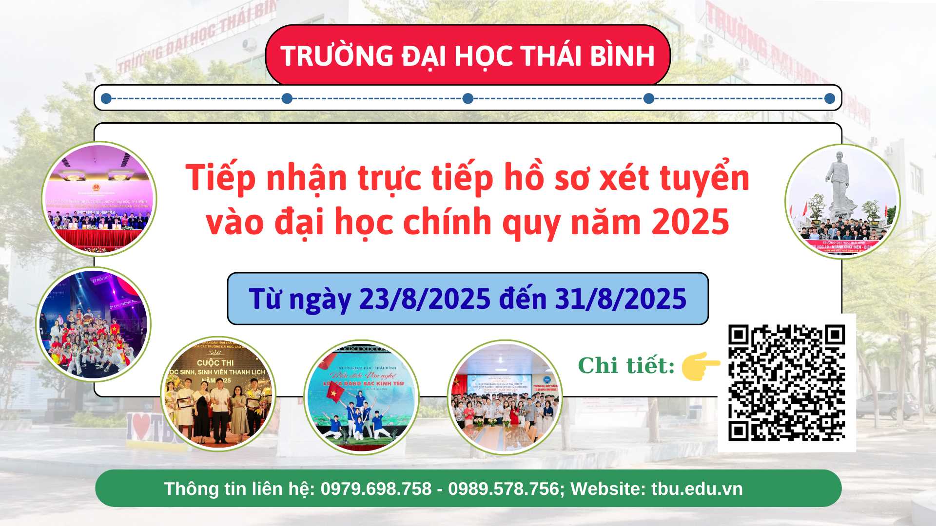 THÔNG BÁO TIẾP NHẬN TRỰC TIẾP HỒ SƠ XÉT TUYỂN VÀO ĐẠI HỌC CHÍNH QUY NĂM 2025